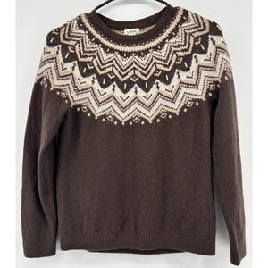 LL Bean Long Sleeve 100% Cashmere Sweater Brown Women's Medium NEW